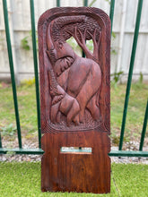 Load image into Gallery viewer, Wooden Hand curved African Chair, Star gazing chair- Giraffe and Elephant curving- Medium Size