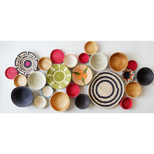 Load image into Gallery viewer, Hand-woven African Basket/Wall art-XLARGE-Green Natural Orange