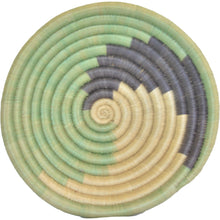 Load image into Gallery viewer, Hand-woven African Basket/Wall art -MEDIUM-Black Light Green