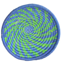 Load image into Gallery viewer, woven African Basket/Wall art -MEDIUM- Blue Green