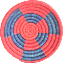 Load image into Gallery viewer, Hand-woven African Basket/Wall art -MEDIUM- Blue Red
