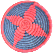 Load image into Gallery viewer, woven African Basket/Wall art -MEDIUM- Blue Red