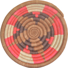 Load image into Gallery viewer, Hand-woven African Basket/Wall art -MEDIUM-Brown Pink