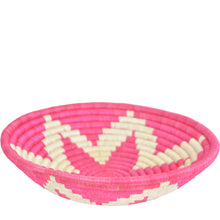 Load image into Gallery viewer, Hand-woven African Fruit/Bread basket Wall art - 33CM - Pink star and Natural