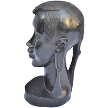 Load image into Gallery viewer, VERY Rare Ebony wood Maasai head carving-Fairtrade-Kenya