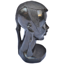 Load image into Gallery viewer, VERY Rare Ebony wood Maasai head carving-Fairtrade-Kenya
