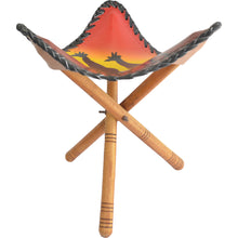 Load image into Gallery viewer, Camping Stool Giraffe couple, sunset background)