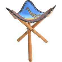 Load image into Gallery viewer, Camping Stool (Giraffe, Savanna background)