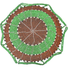Load image into Gallery viewer, Maasai Bead basket, Medium (Green and Brown)