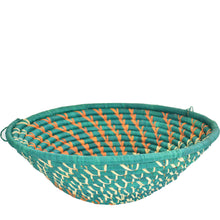 Load image into Gallery viewer, Hand-woven African Basket/Wall art-XLARGE-Green Natural Orange