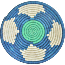 Load image into Gallery viewer, Hand-woven African Fruit/Bread basket Wall art - 30CM - Green Blue and Narural