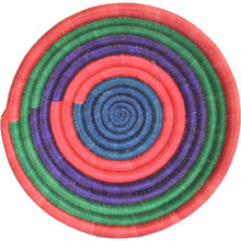 Load image into Gallery viewer, Hand-woven Fairtrade Basket/Wall art-MEDIUM-Green Purple Red Blue