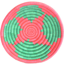 Load image into Gallery viewer, woven African Basket/Wall art -MEDIUM- Green Red