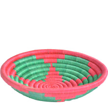 Load image into Gallery viewer, woven African Basket/Wall art -MEDIUM- Green Red