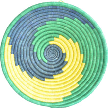 Load image into Gallery viewer, Hand-woven African Basket/Wall art -LARGE-Green Yellow Blue