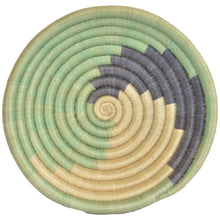 Load image into Gallery viewer, Woven African Basket/Wall art -MEDIUM- Black Lime White