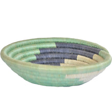 Load image into Gallery viewer, Woven African Basket/Wall art -MEDIUM- Black Lime White