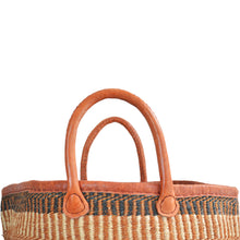 Load image into Gallery viewer, African large Market bag-Beach bag-woven bag, tote bag (Black, Natural and Brown speckled)