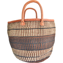 Load image into Gallery viewer, African large Market bag-Beach bag-woven bag, tote bag (Black, Natural and Brown speckled)