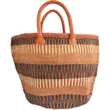 Load image into Gallery viewer, African large Market bag-Beach bag-woven bag, tote bag (Black, Natural and Brown speckled)