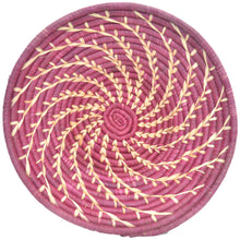 Load image into Gallery viewer, Hand-woven Fairtrade Basket/Wall art-LARGE-Maroon Natural Spiral