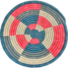 Load image into Gallery viewer, Hand-woven African Basket/Wall art -LARGE-Blue White Red