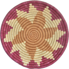 Load image into Gallery viewer, Hand-woven African Basket/Wall art -LARGE-Natural Maroon White
