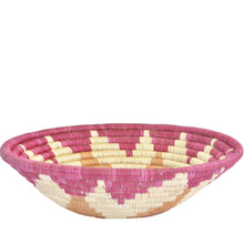 Load image into Gallery viewer, Hand-woven African Basket/Wall art -LARGE-Natural Maroon White