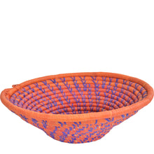 Load image into Gallery viewer, Hand-woven African Basket/Wall art-XLARGE-Orange with Blue lines
