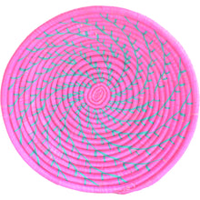 Load image into Gallery viewer, Hand-woven African Basket/Wall art -LARGE- Pink Green