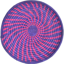 Load image into Gallery viewer, Hand-woven African Basket/Wall art-LARGE-Purple Maroon lines