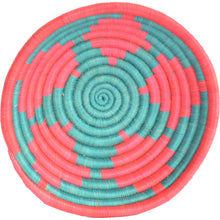 Load image into Gallery viewer, Hand-woven African Basket/Wall art -MEDIUM- Red Aqua