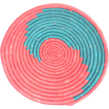 Load image into Gallery viewer, Hand-woven African Basket/Wall art -LARGE- Red Aqua