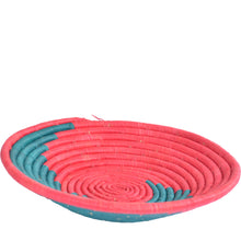 Load image into Gallery viewer, Hand-woven African Basket/Wall art -LARGE- Red Aqua