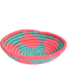 Load image into Gallery viewer, Hand-woven African Basket/Wall art -MEDIUM- Red Aqua