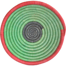 Load image into Gallery viewer, Hand-woven Fairtrade Basket/Wall art-MEDIUM-Red Green Black