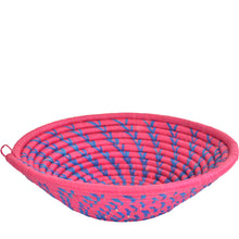 Load image into Gallery viewer, Hand-woven African Basket/Wall art-LARGE-Red Blue lines