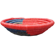 Load image into Gallery viewer, Hand-woven African Basket/Wall art-MED-Grey Blue Red