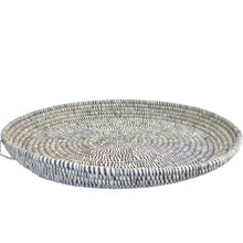 Load image into Gallery viewer, Super Rare Hand-woven African Flat Basket/Wall art -52CM- BW Stripe