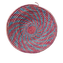 Load image into Gallery viewer, Hand-woven African Basket/Wall art-30CM-Maroon Blue line
