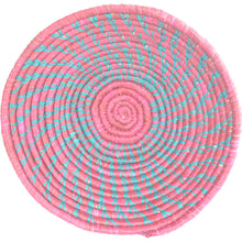 Load image into Gallery viewer, Hand-woven African Basket/Wall art -LARGE- Spiral Blue Red