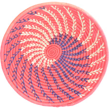 Load image into Gallery viewer, Hand-woven African Basket/Wall art -LARGE- White Blue Red