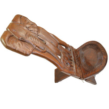 Load image into Gallery viewer, Wooden Hand curved African Chair, Star gazing chair- Elephant curving- Large Size
