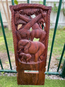 Wooden Hand curved African Chair, Star gazing chair- Giraffe and Elephant curving- Medium Size