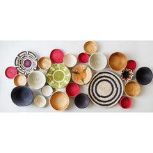 Load image into Gallery viewer, Hand-woven Fairtrade Basket/Wall art-MEDIUM-Maroon Pink Blue Natural
