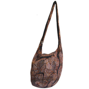 Hobo Bag Cross Body Bag- African print (Brown)