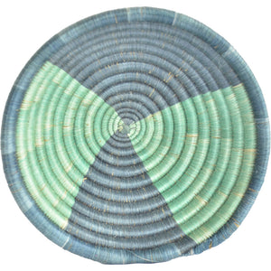 Hand-woven African Basket/Wall art -MEDIUM-BlueGreen