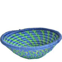 Load image into Gallery viewer, woven African Basket/Wall art -MEDIUM- Blue Green