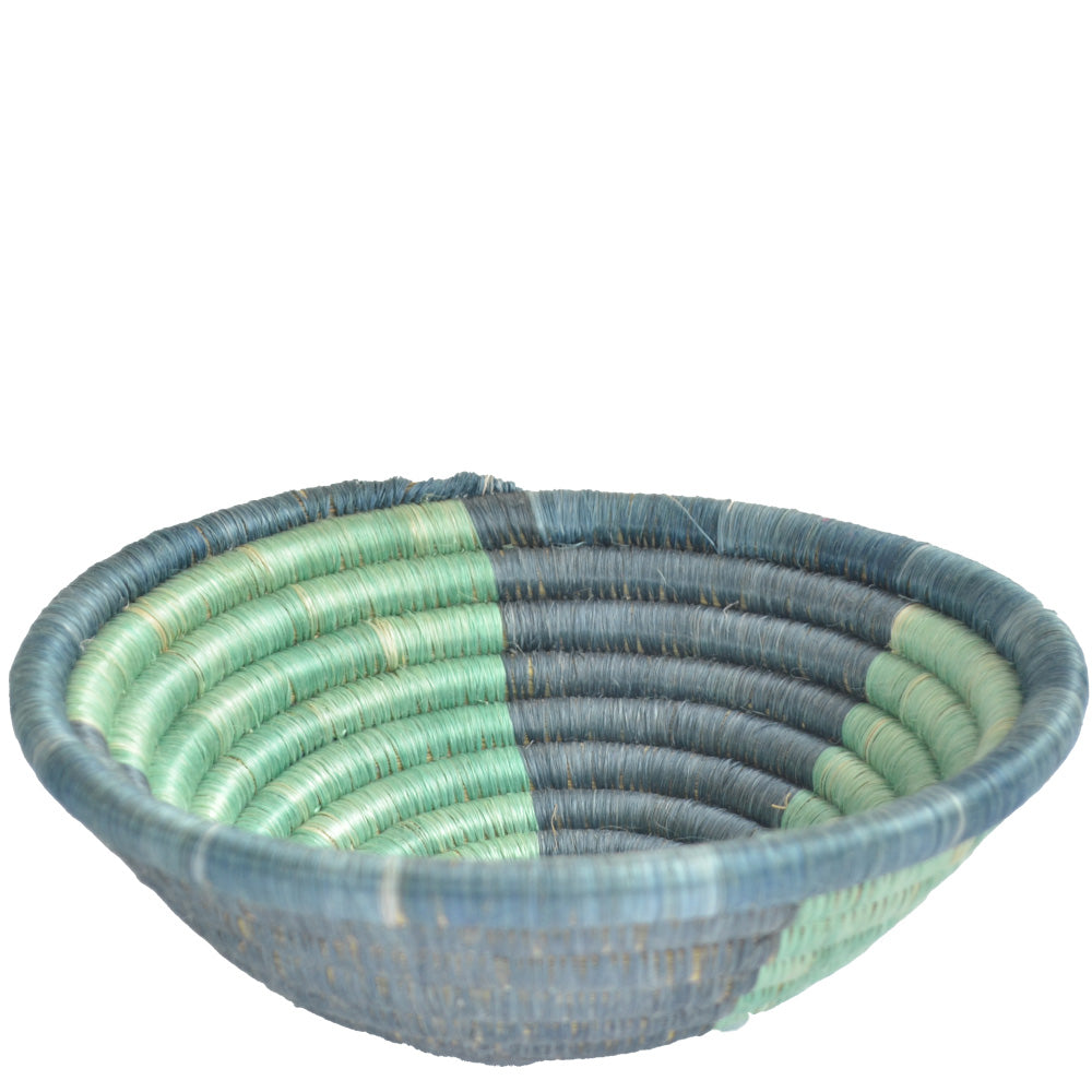 Hand-woven African Basket/Wall art -MEDIUM-BlueGreen