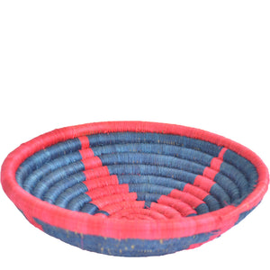woven African Basket/Wall art -MEDIUM- Blue Red